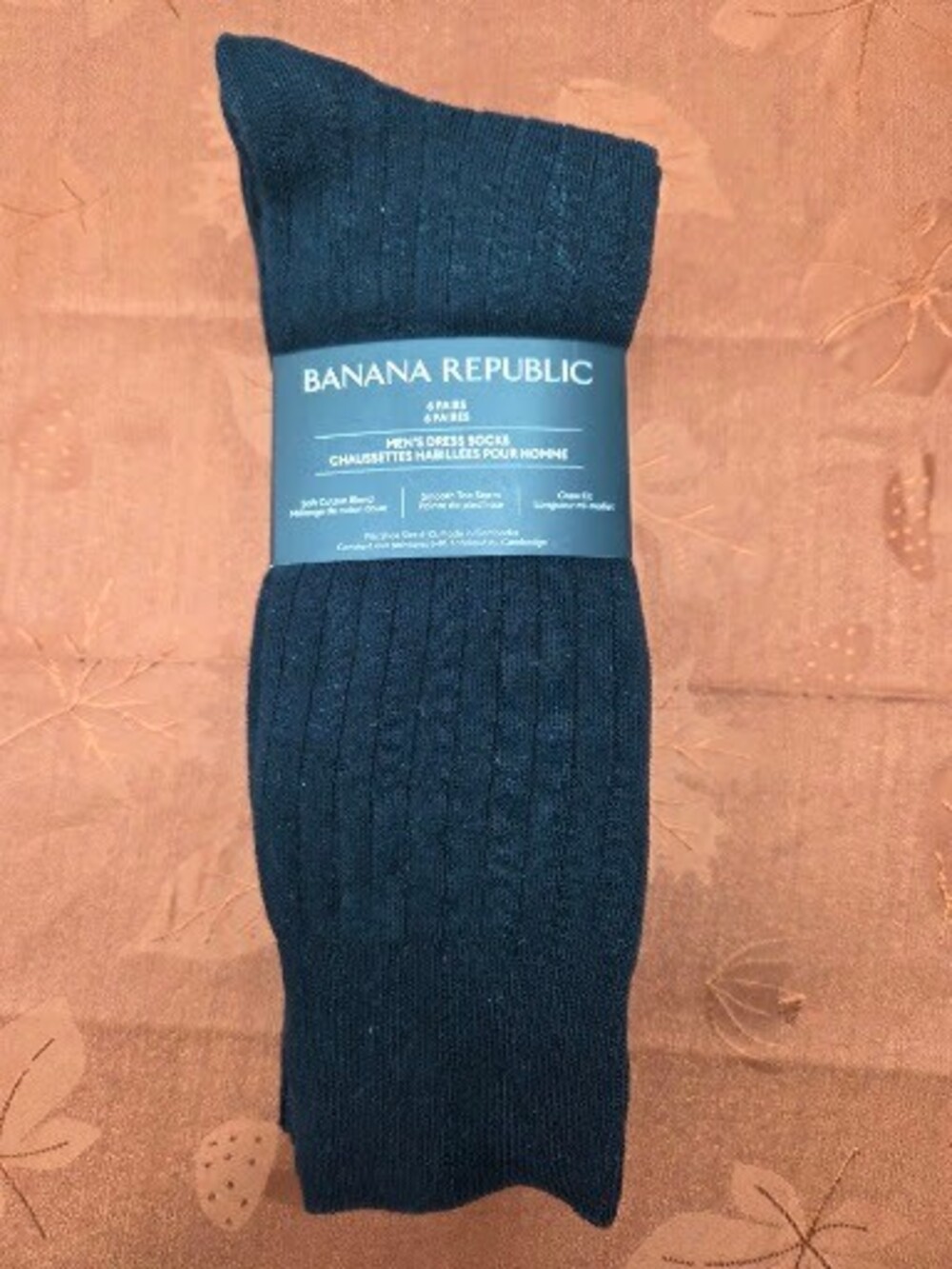 Banana Republic Men's Ribbed Crew Dress Socks 6-Pack Black Size 6-10